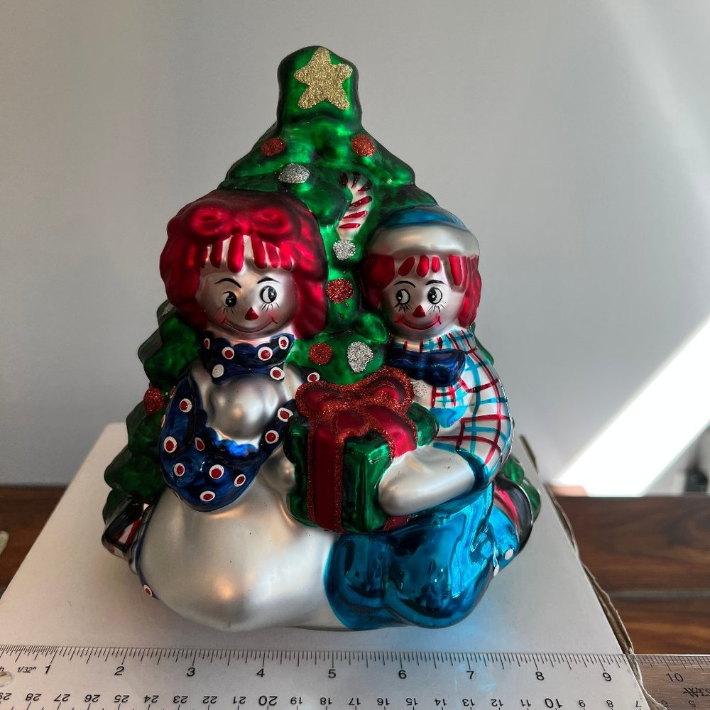 Kurt Adler RAGGEDY ANN & ANDY Mercury Glass Tablepiece